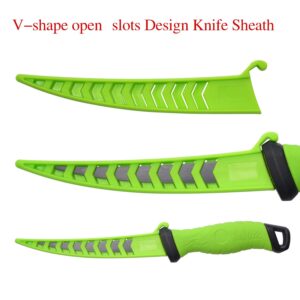 ENTSPORT Outdoors Fillet Knife Professional Fishing Knives Non-Stick Coating Stainless Steel Blade Boning Knife with Sheath(7" Fillet Knife with Non-Slip Handle)