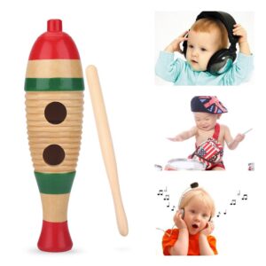 Jeankak Wood Guiro, Colorful Fish Shape Guiro Percussion Instrument Musical Percussion Instrument for Kids and Adults