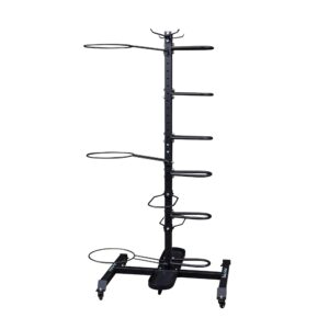 Body-Solid (GAR100) Compact Accessory Vertical Stand Rack for Organizing Medicine Balls, Weights Ball, Resistance Bands and Tubes, Jump Ropes, Foam Rollers, Yoga Mats, and more