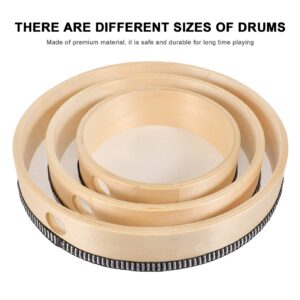 3pcs Hand Drumsï¼Œ Wood Frame Tambourine Percussion Instruments with 3pcs Drum Sticks for Kids