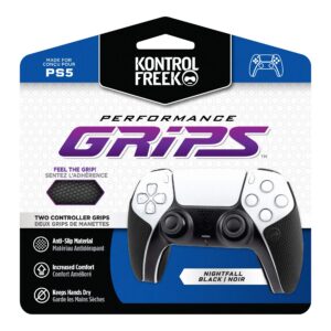 kontrolfreek performance grips for playstation 5 (ps5) controller (nightfall black)