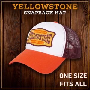 Yellowstone Trucker Hat, Mesh Adjustable Snapback Baseball Cap with Curved Brim, Orange, One Size