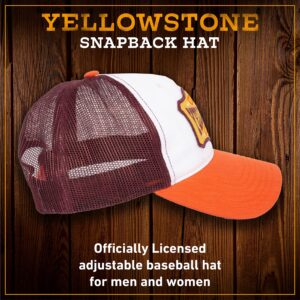 Yellowstone Trucker Hat, Mesh Adjustable Snapback Baseball Cap with Curved Brim, Orange, One Size