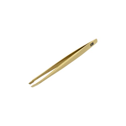 ZWILLING Beauty TWINOX Slant Tip Tweezers, Slanted Tip for Precise Hair Plucking, Durable Stainless-Steel Tweezers, Premium Facial Care, Gold Edition