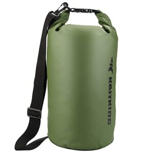 kastking cyclone seal dry bags,waterproof storage dry bags,5l/10l/20l/30l roll top sack,military grade construction for swimming,kayaking,boating,hiking,fishing,green,20l