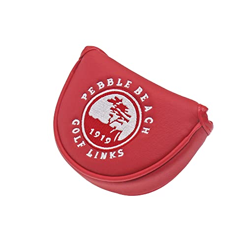 HISTAR Pebble Beach Magnetic Closure Golf Small Mallet Shaped Putter Cover for Scotty Cameron (Red)