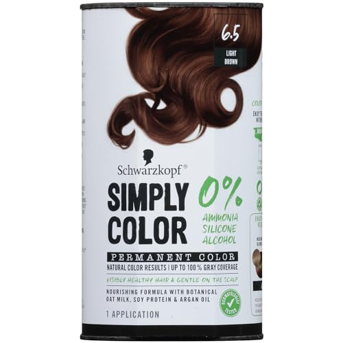 Schwarzkopf Simply Color Permanent Hair Color, 6.5 Light Brown