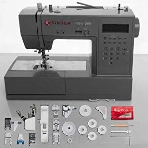 Singer Heavy Duty 6800C Sewing Machine with 586 Stitch Applications and LCD Screen Display (Gray)