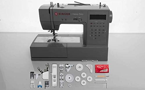 Singer Heavy Duty 6800C Sewing Machine with 586 Stitch Applications and LCD Screen Display (Gray)