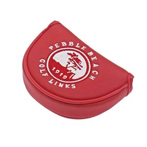 HISTAR Pebble Beach Magnetic Closure Golf Small Mallet Shaped Putter Cover for Scotty Cameron (Red)