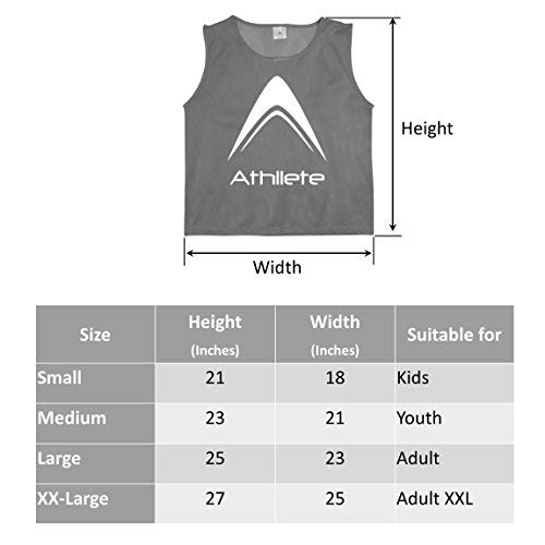 Athllete LITEMESH Pinnies Scrimmage Vests Team Practice Jersey for Teen & Adult (24 Jerseys) Lightweight Pennys