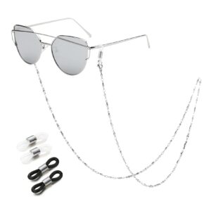 sam & lori eyeglass chain women glasses strap holder necklace reading stylish cord sunglass mask lanyard around neck silver jewelry accessory kawaii beaded eyewear cute string fashion pearl vintage