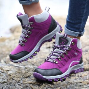 VARSKARC Women's Anti-Slip Lightweight Breathable Hiking Shoes Quick-Dry Trekking Shoes Low-Heeled Sneakers Purple