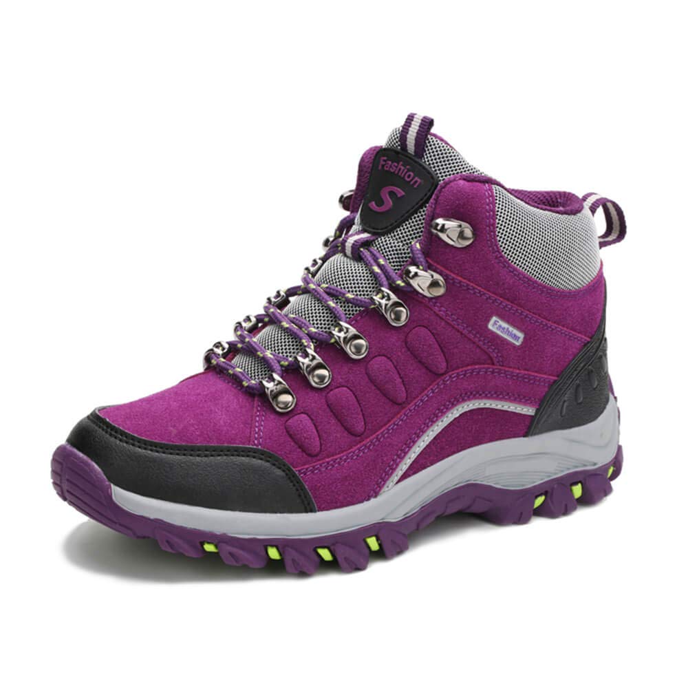 VARSKARC Women's Anti-Slip Lightweight Breathable Hiking Shoes Quick-Dry Trekking Shoes Low-Heeled Sneakers Purple