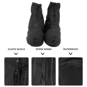 Holibanna Waterproof Bike Motorcycle Shoes Covers Rain Snow Boots Covers Reusable Slip Resistant Overshoes for Cycling Outdoor Camping Fishing Garden XXL