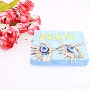 Crystal Evil Eyes Drop Earrings Fashion Unique Abstract Eyes Rhinestone Dangle Earring for Women Exaggerated Jewelry