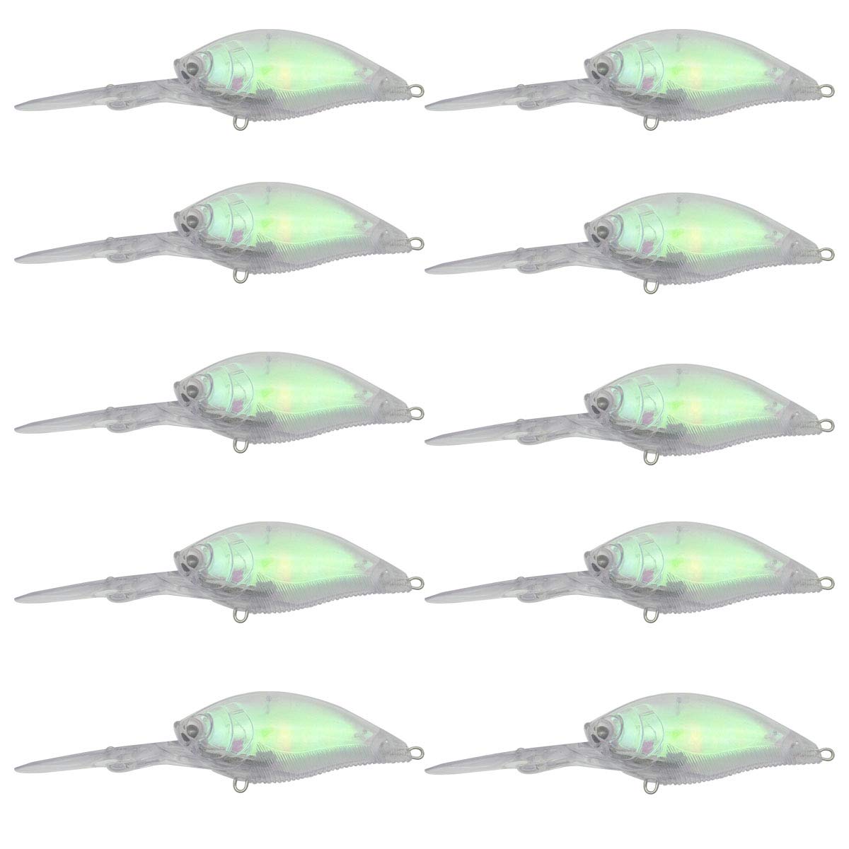 10PCS Unpainted Lure Blanks with 7mm Free Fishing Eyes 17.79g 11.8cm Crankbait Simulation Blank Body Clear Hard Baits Trout Salmon Swimming Sea Bait Topwater Freshwater Plastic Minnow Lure 8333 7mm