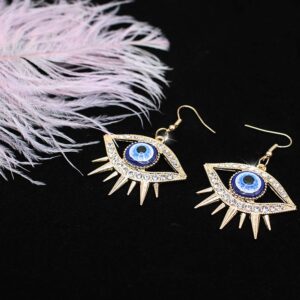 Crystal Evil Eyes Drop Earrings Fashion Unique Abstract Eyes Rhinestone Dangle Earring for Women Exaggerated Jewelry