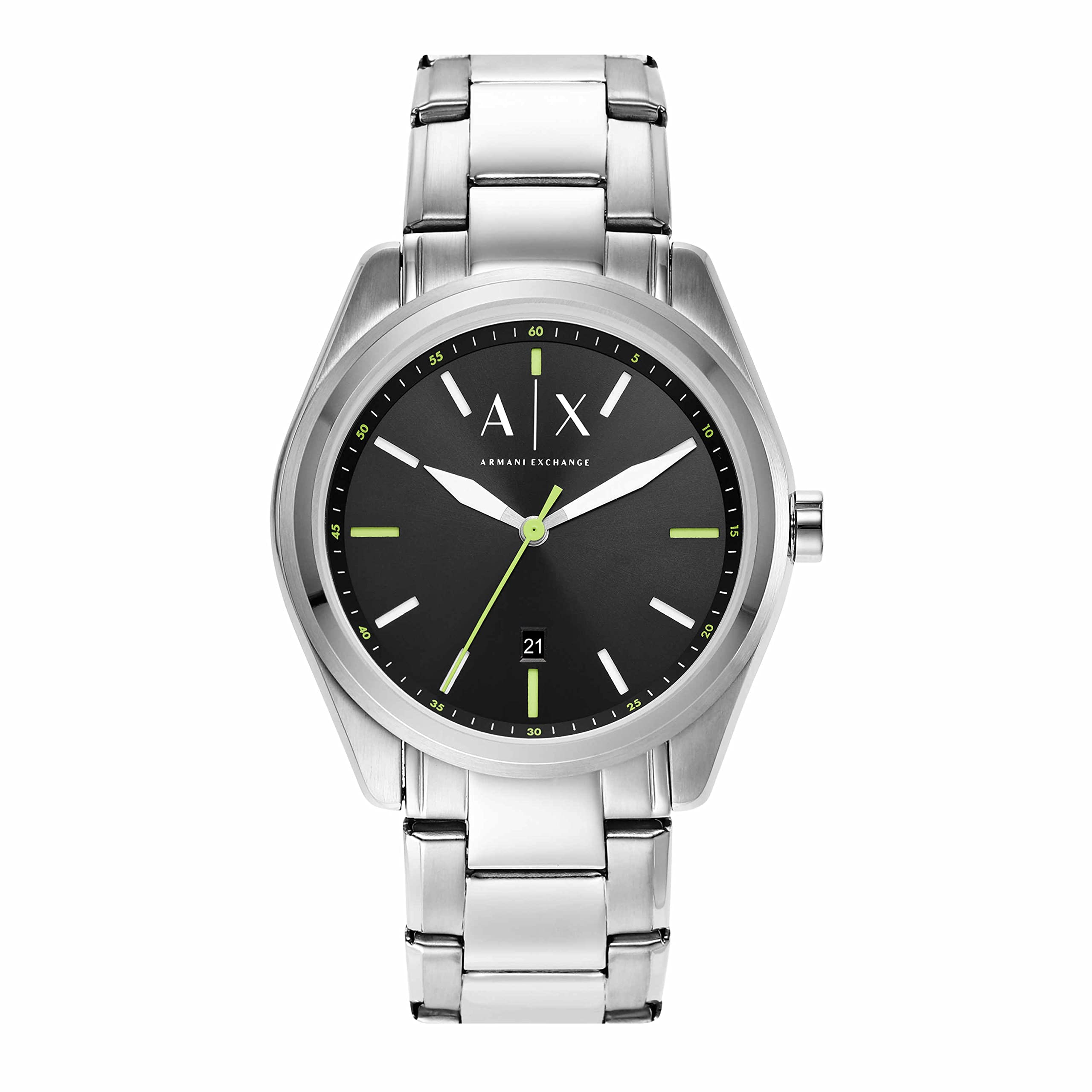 A｜X ARMANI EXCHANGE Men's Three-Hand Date Stainless Steel Watch (Model: AX2856)