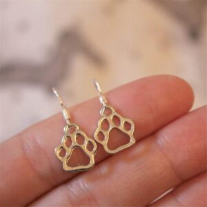 ONLYJUMP Footprint Earrings for Women Girls Unique Cute Funny Silver Plated Baby Puppy Dog Cat Pet Paw Print Dangle Drop Earrings Birthday Christmas Gift (Dog Paw)