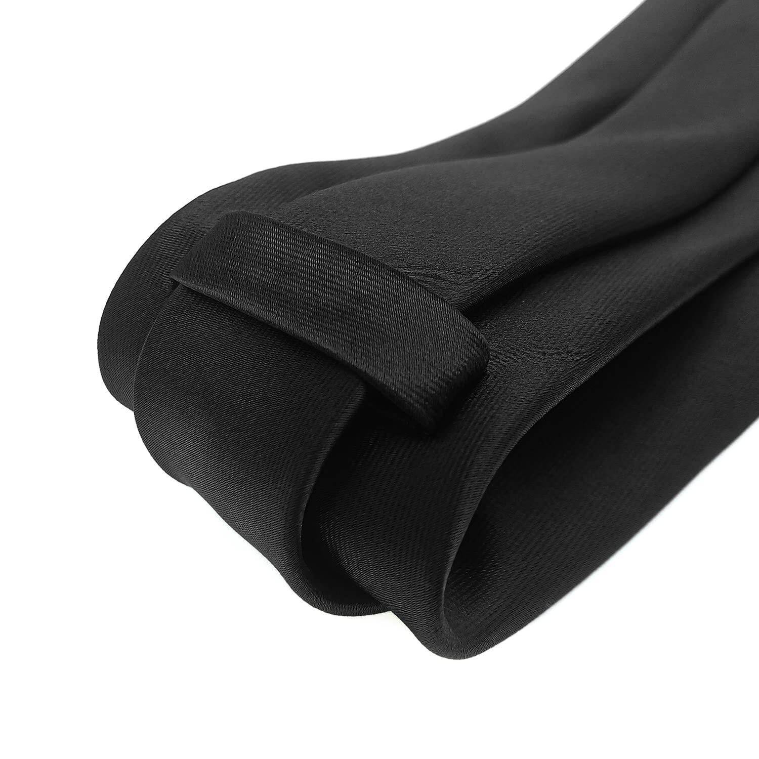 Murong Jun Men's Ties Solid Color Pure Polyester Plain Necktie Black Ties For Men