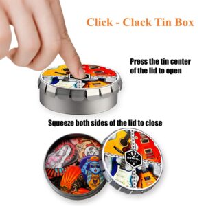 Guitar Picks,24 Pack Celluloid Thin, Medium, Heavy & Extra Heavy Picks with Tin Box,Unique Artistic Variety Pack Guitar Pick for Acoustic Guitar,Bass Guitar, Electric Guitar (Mix three)