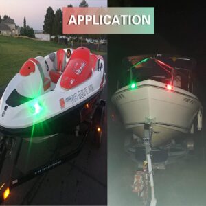 jamgoer Boat Navigation Lights 1 Pair Bow Light Waterproof Led 12V Stainless Marine Signal Sidelight for Pontoon Skiff Yacht (Red & Green)