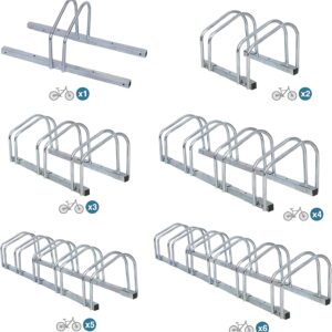 ZENY 1-6 Bike Rack Bicycle Floor Parking Stand for Mountain Bike Road Bike Indoor Outdoor Garage Adjustable Bicycle Storage Organizer Stand