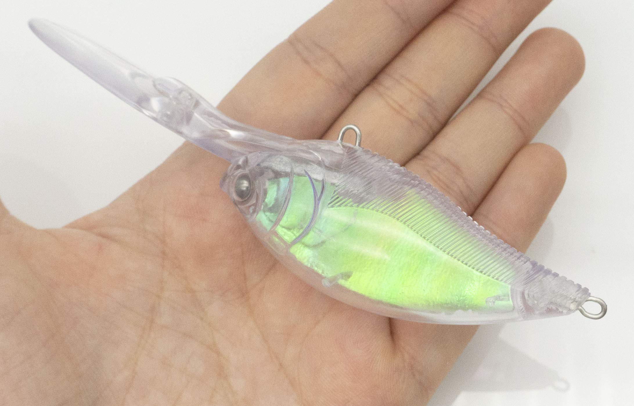 10PCS Unpainted Lure Blanks with 7mm Free Fishing Eyes 17.79g 11.8cm Crankbait Simulation Blank Body Clear Hard Baits Trout Salmon Swimming Sea Bait Topwater Freshwater Plastic Minnow Lure 8333 7mm