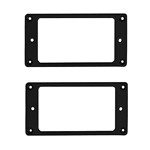 2PCS Yootones Metal Humbucker Pickup Ring Cover Frame Replacement Compatible with LP SG Guitar Mounting Electric Guitars (Black)