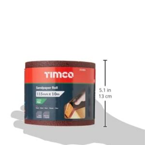 TIMCO 231004 Sandpaper Roll 60 Grit Red - 115mm x 10m