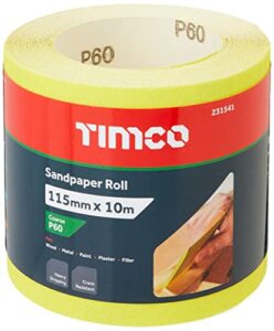 timco 231541 60 grit yellow-115mm x 10m sandpaper roll