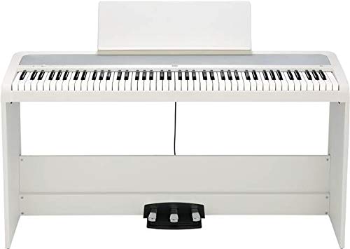 Korg B2SP Digital Piano - White Bundle with Furniture Stand, Three-Pedal Unit, Bench, Instructional Book, Austin Bazaar Instructional DVD, and Polishing Cloth