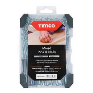 TIMCO TRAY680 Pins & Nails Mixed Tray -650pcs