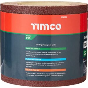 TIMCO 231004 Sandpaper Roll 60 Grit Red - 115mm x 10m