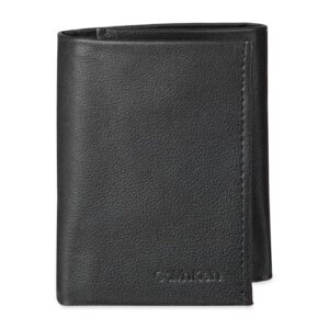 calvin klein men's rfid leather trifold wallet