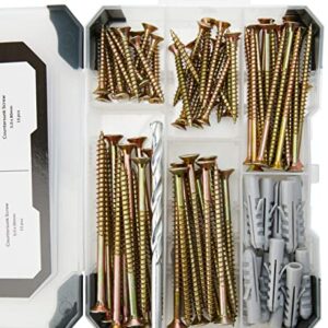 TIMCO Screws, Plug & Drill Bit Gold Mixed Tray - 91pcs