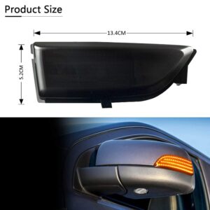 D-Lumina Sequential LED Turn Signal Side Mirror Lights Smoked Lens Fit 2012-2019 Fo-rd Ranger T6 Raptor Wildtrak and 2015-2019 Everest, Dynamic Side Mirror Marker Light Replace Factory Amber Reflector