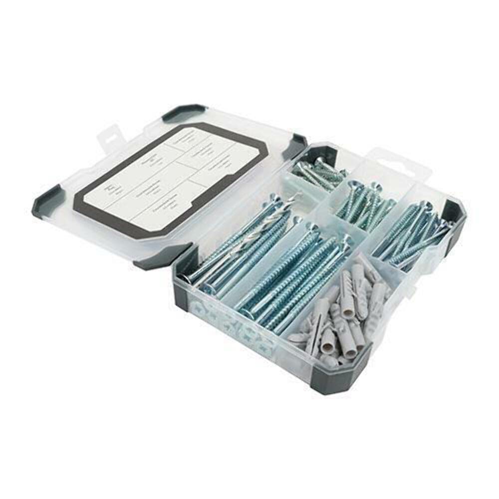 TIMCO TRAY240 Screws, Plug & Drill Bit Silver Tray-261pcs Mixed Tray