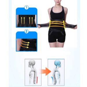 LSRRYD Double Adjustment Lumbar Support Belt Back Support Belt for Pain Relief and Injury Prevention Sciatica (Size : Small)