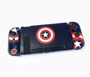 mudevil protective case for nintendo switch | captain america's shield | anti-scratch shockproof slim cover case for nitendo switch and joy-con