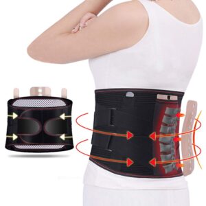 LSRRYD Back Brace Support for Lower Back Pain Lumbar Support Belt for Pain Relief and Injury Prevention Sciatica, Spinal Stenosis (Color : Black, Size : Small)