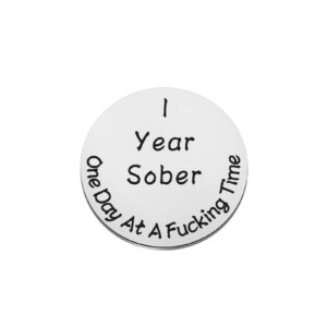 MAOFAED One Day At A Time Pocket Token Gift Idea Sobriety Gift AA NA Recovery Sobriety 1 Year 6 Months 365 Days 1000 Days Gift