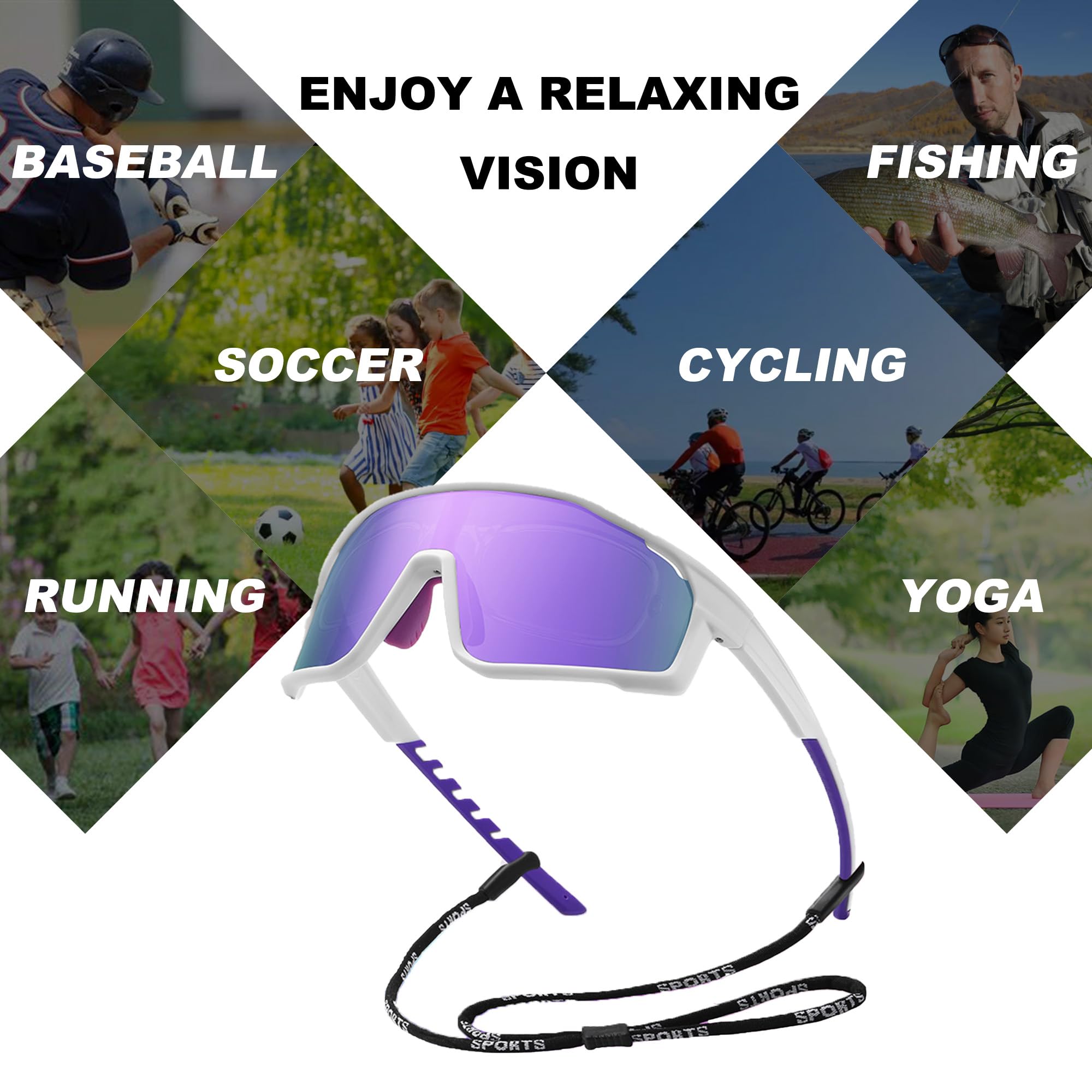 ZHABAO Polarized Sunglasses for Women and Man，UV400 Anti-UV Protection Sports Sunglasses for Outdoor Sports (J06)