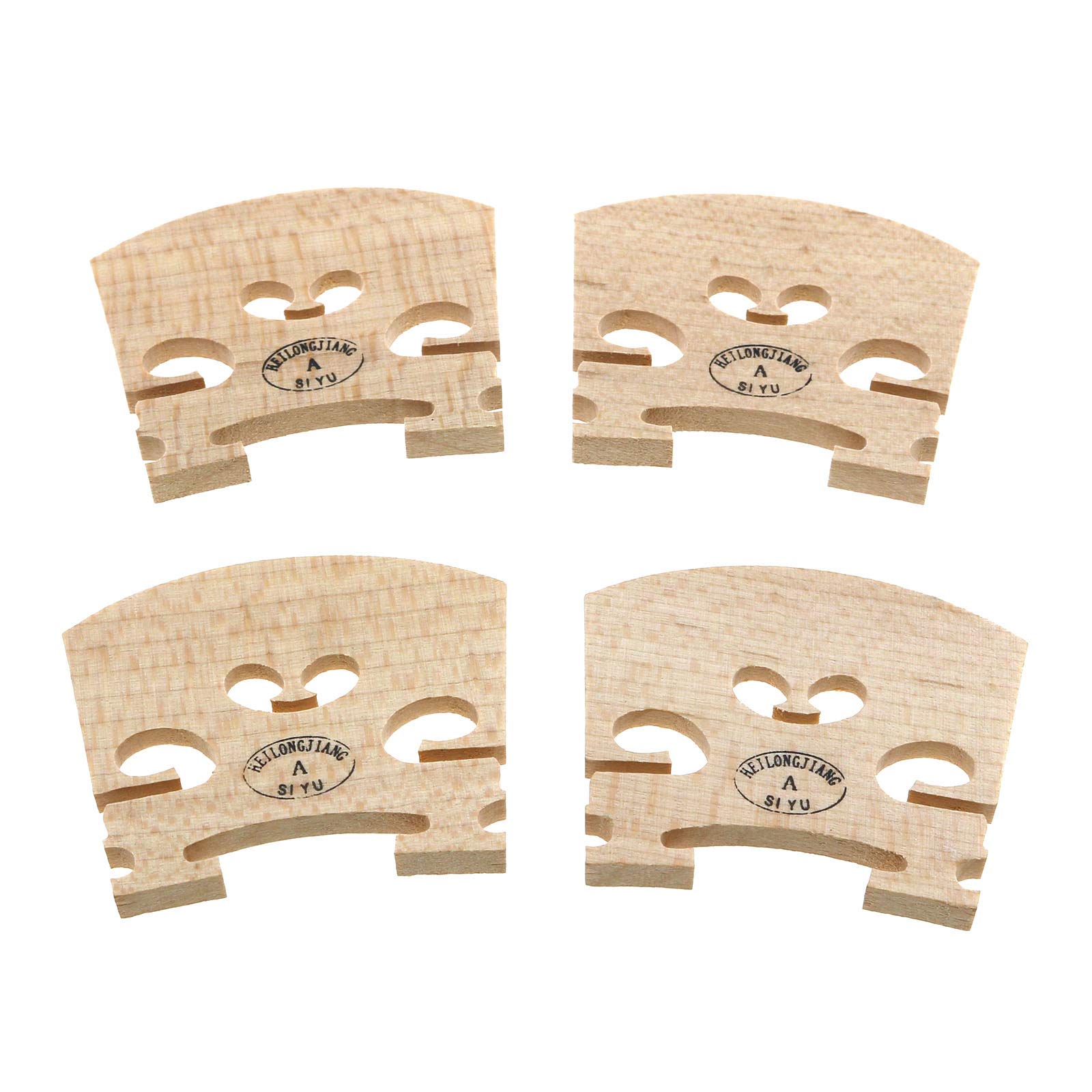 E-outstanding 4PCS 4/4 Violin Bridge Full Size Maple wood Violin Parts, Yellow