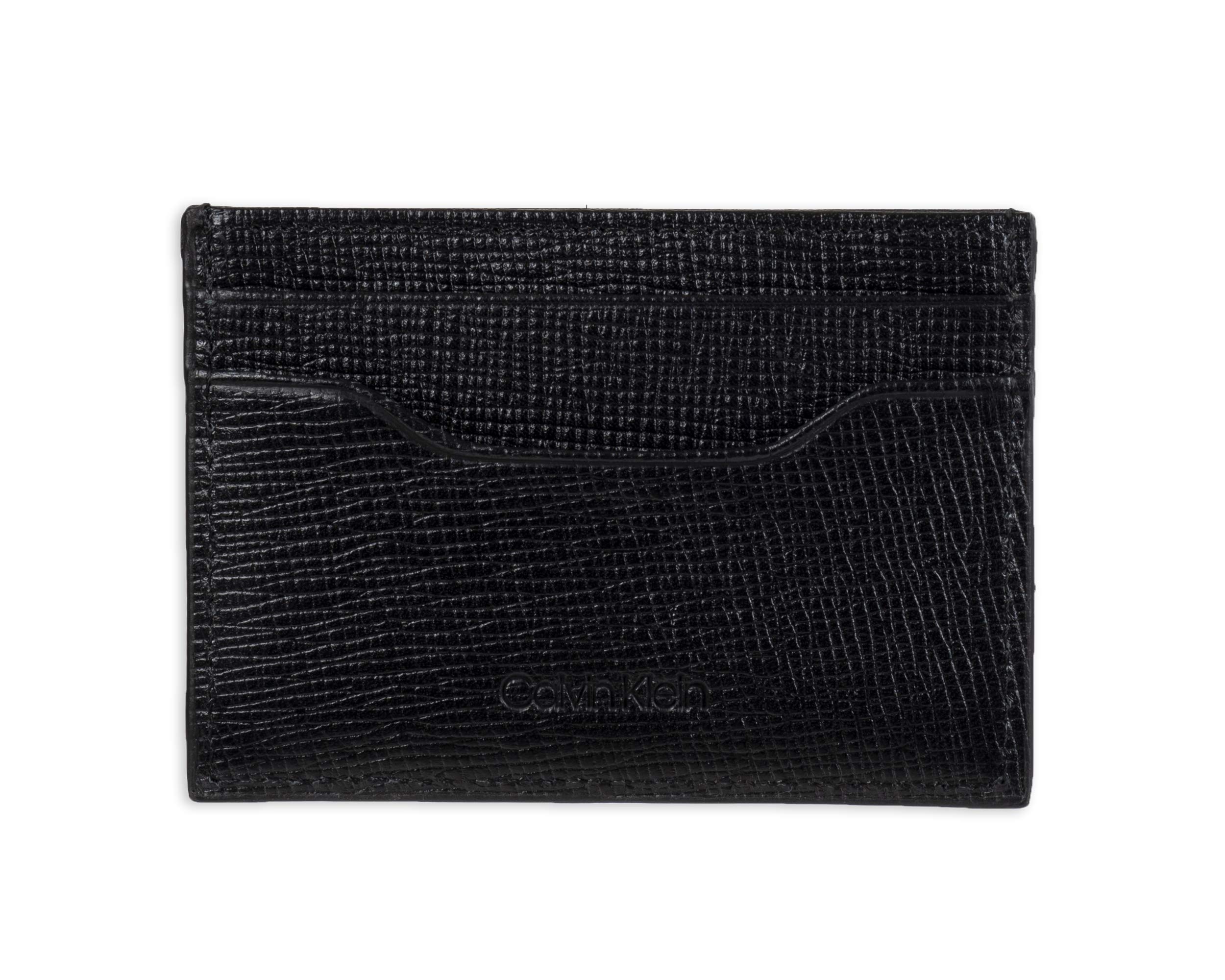 Calvin Klein Men's Wallet Sets-Minimalist Bifold and Card Cases, Black Bessemer, One Size