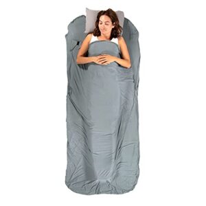 klymit nest sleeping bag liner, warm weather sleeping bag insert, gray, xl