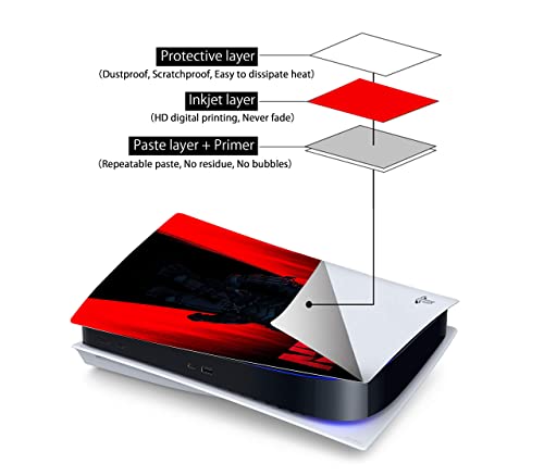 PEYANZ Skin Compatible with P.S.5 Console(Disk Edition) and Controllers Vinyl Sticker, Durable, Scratch Resistant, Bubble-Free