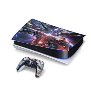 PEYANZ Skin Compatible with P.S.5 Console(Disk Edition) and Controllers Vinyl Sticker, Durable, Scratch Resistant, Bubble-Free