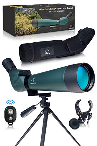 HD Spotting Scope with Tripod 20-60x80mm + LTE 4G Cellular Trail Cameras - BAK 4 Prism Spotting Scopes for Target Shooting Hunting Astronomy Bird Watching - 100% Waterproof Shockproof IP67